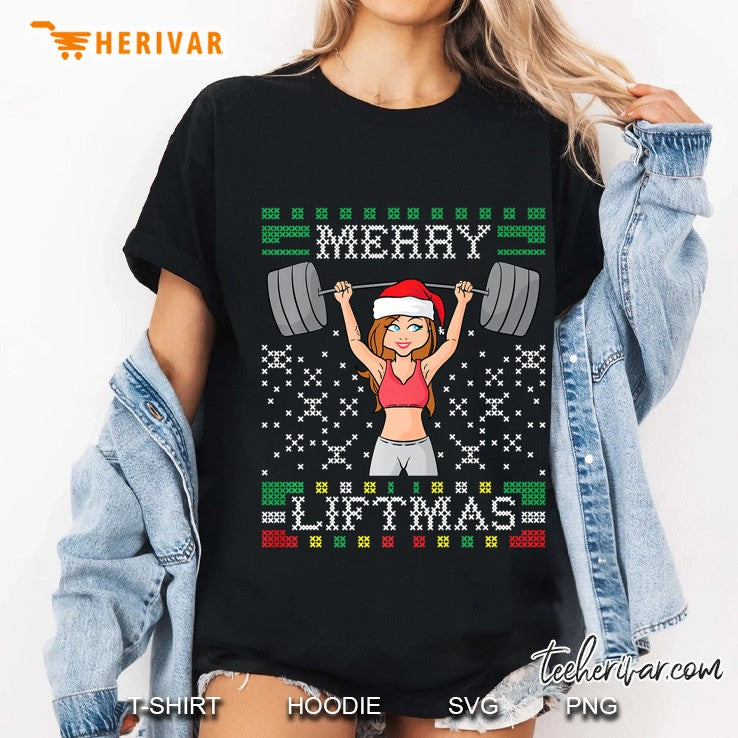 Merry Liftmas Ugly Christmas Sweater Miss Santa Gym Workout