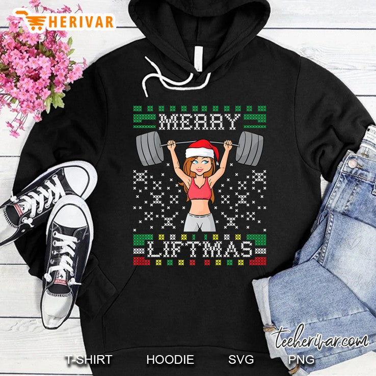 Merry Liftmas Ugly Christmas Sweater Miss Santa Gym Workout