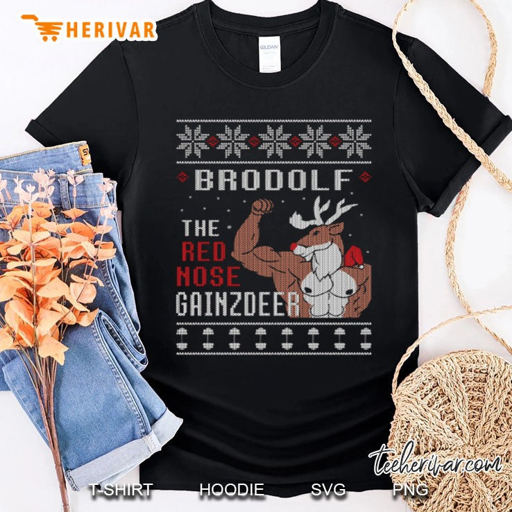 Brodolf The Red Nose Gainzdeer Gym Ugly Christmas Sweaters