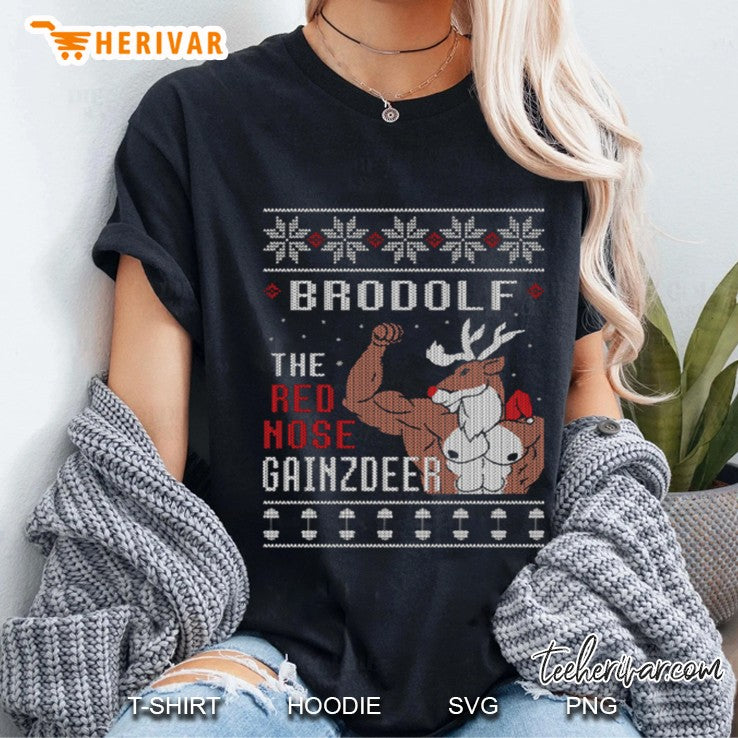 Brodolf The Red Nose Gainzdeer Gym Ugly Christmas Sweaters