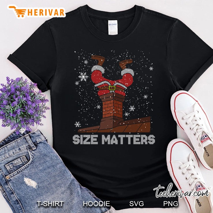 Size Matters Fat Santa Claus Chimney Ugly Christmas Sweater