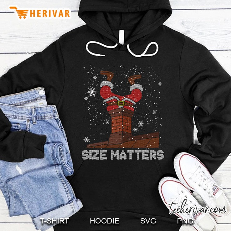 Size Matters Fat Santa Claus Chimney Ugly Christmas Sweater
