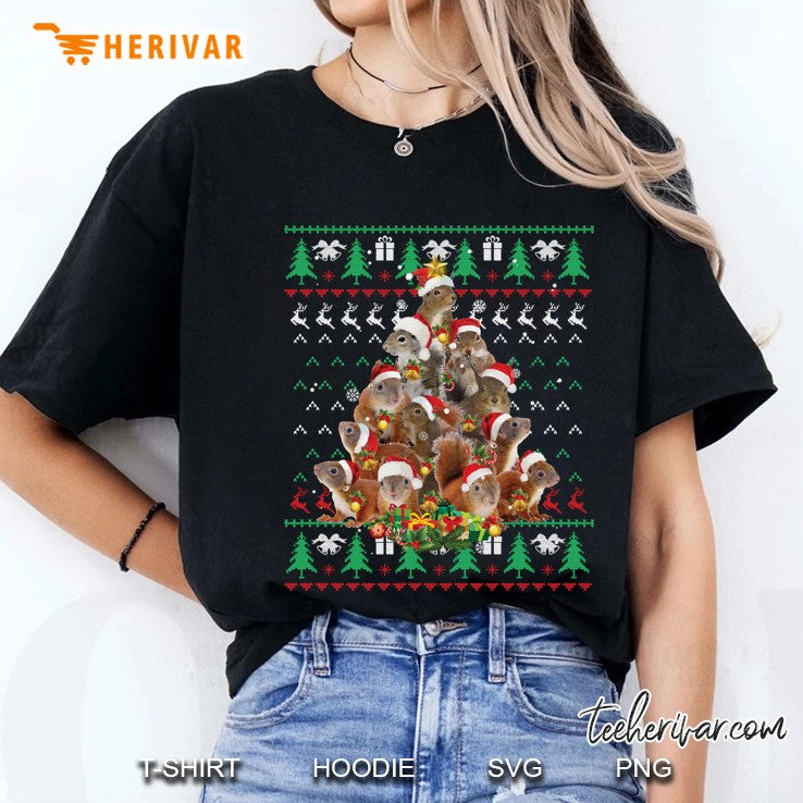Squirrel Christmas Tree Ugly Sweater Squirrel Lover Gift