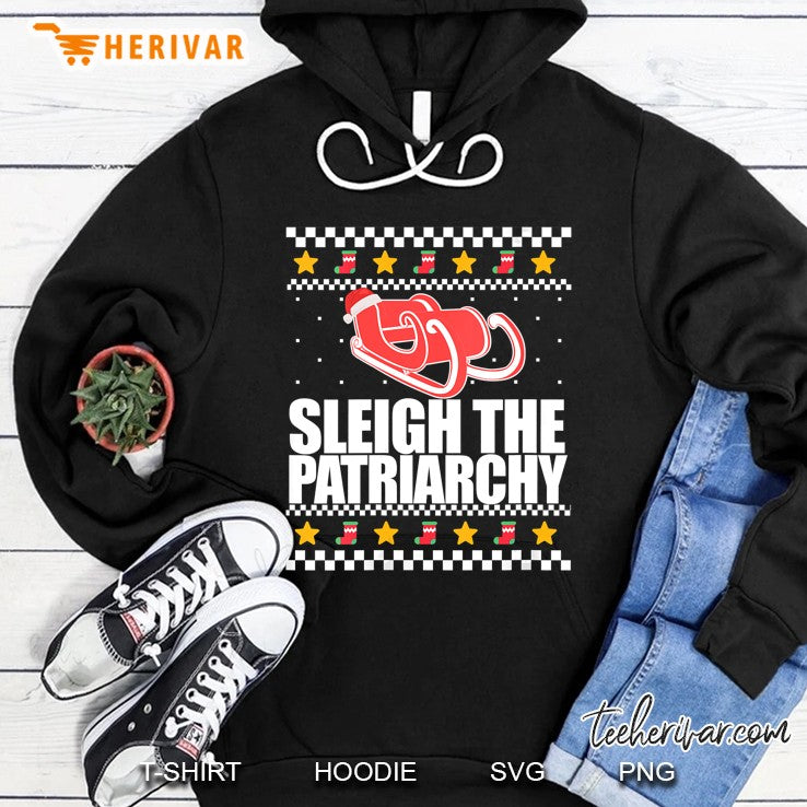 Womens Sleigh The Patriarchy Feminist Ugly Christmas Sweater Meme