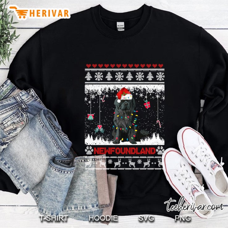 Newfoundland Dog Ugly Sweater Christmas Light