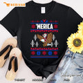 Merica Bad Eagle Ugly Christmas Sweater Santa