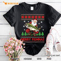 Merry Fishmas Santa Fishing Ugly Christmas Sweater Style