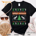 Merry Rexmas Dinosaur Ugly Christmas Sweater For Kid Men