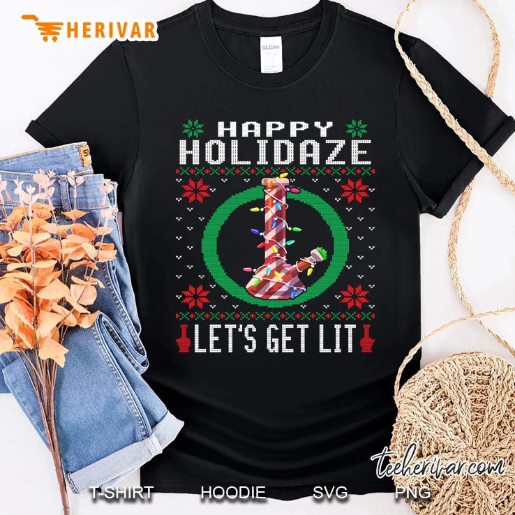 Happy Holidaze 420 Weed Ugly Sweater Christmas Marijuana