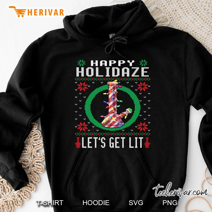 Happy Holidaze 420 Weed Ugly Sweater Christmas Marijuana