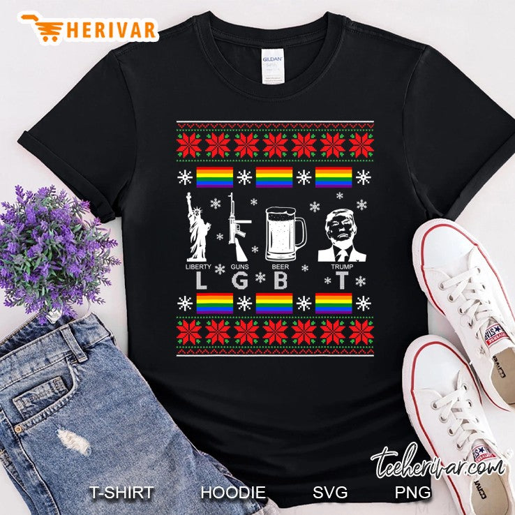 Lgbt Liberty Guns Beer Trump Ugly Christmas Sweater Gift