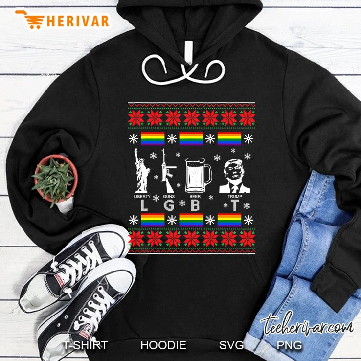 Lgbt Liberty Guns Beer Trump Ugly Christmas Sweater Gift
