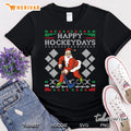 Happy Hockeydays Ice Hockey Player Ugly Christmas Sweater