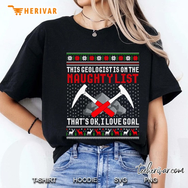 Funny Geologist Geology Ugly Christmas Sweater Naughty List