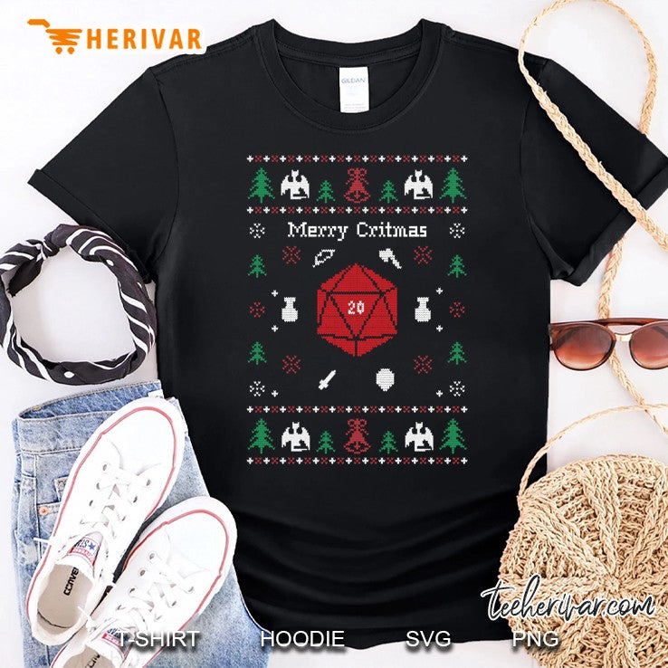 Ugly Christmas Sweater Merry Critmas Tabletop Rpg