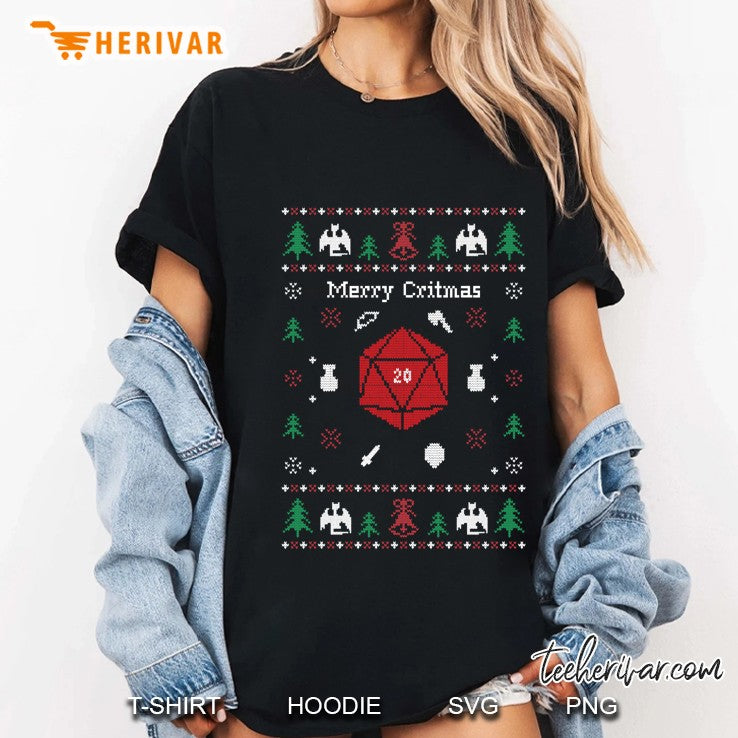 Ugly Christmas Sweater Merry Critmas Tabletop Rpg