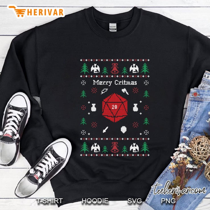 Ugly Christmas Sweater Merry Critmas Tabletop Rpg