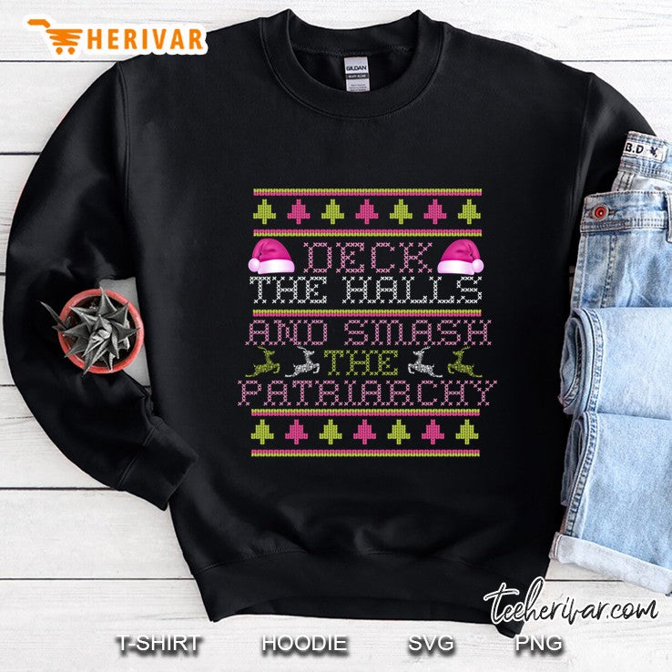 Deck Halls Smash Patriarchy Ugly Christmas Sweater Meme