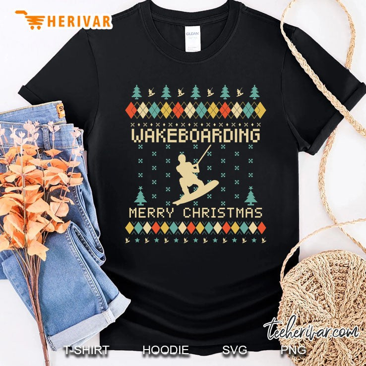 Wakeboarding Funny Ugly Christmas Sweater Vintage Retro