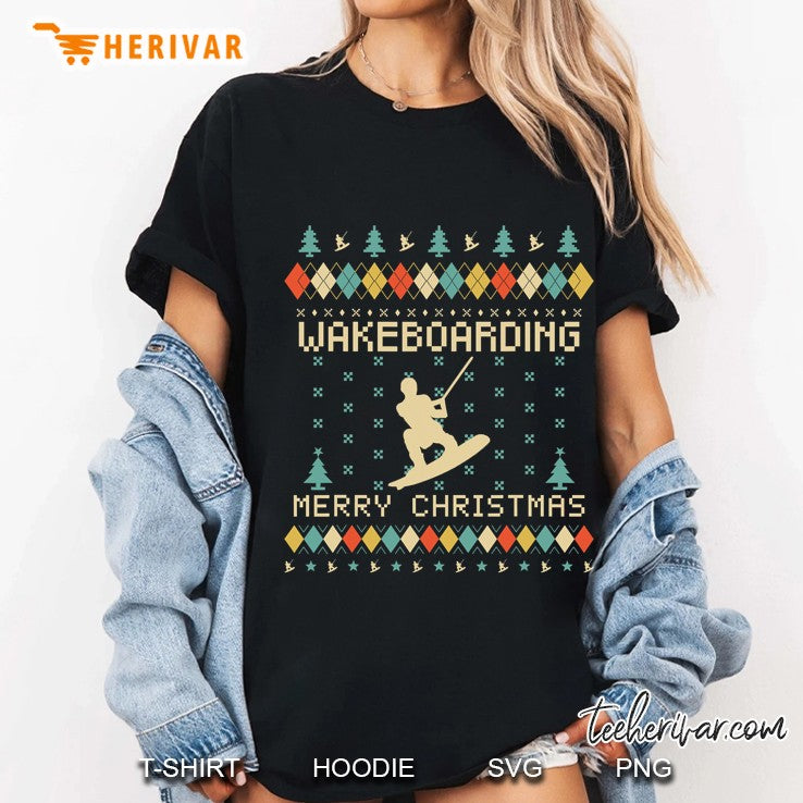 Wakeboarding Funny Ugly Christmas Sweater Vintage Retro