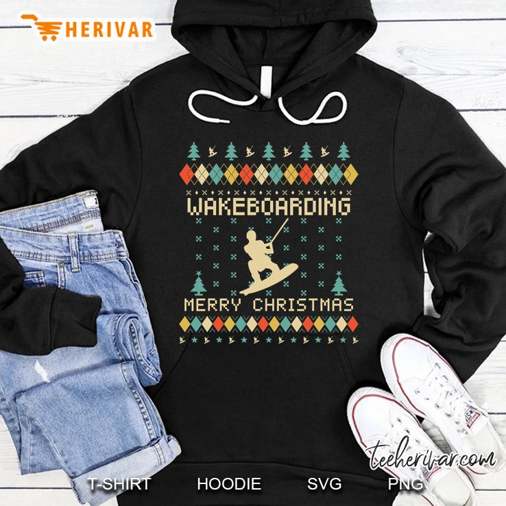 Wakeboarding Funny Ugly Christmas Sweater Vintage Retro