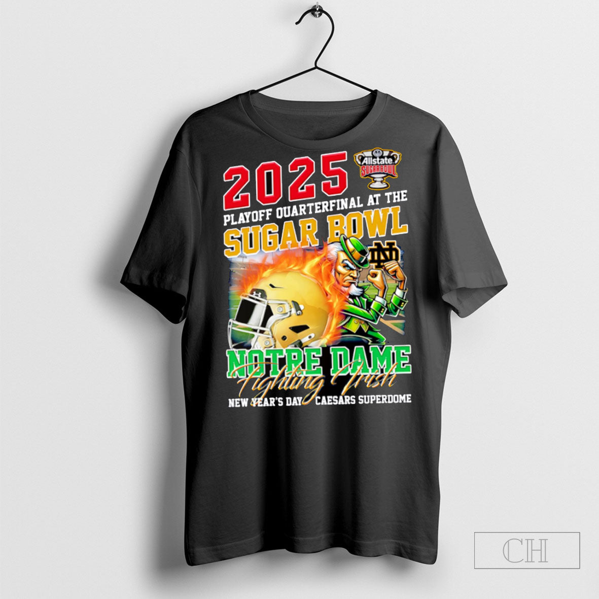 2024 Playoff Quarterfinal At The Sugar Bowl Notre Dame Fighting Irish Mascot Shirt Hoodie, Sweatshirt | PureTeeCo.com