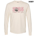 2025 Blush Disco New Year Long Sleeve Comfort Colors T-Shirt 'NLB' Hoodie, Sweatshirt | PureTeeCo.com