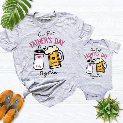 2025 Fathers Day Shirt, Our First Fathers Day Shirt, Gift For Husband, New Daddy Tees, First Fathers Day Matching Outfit...