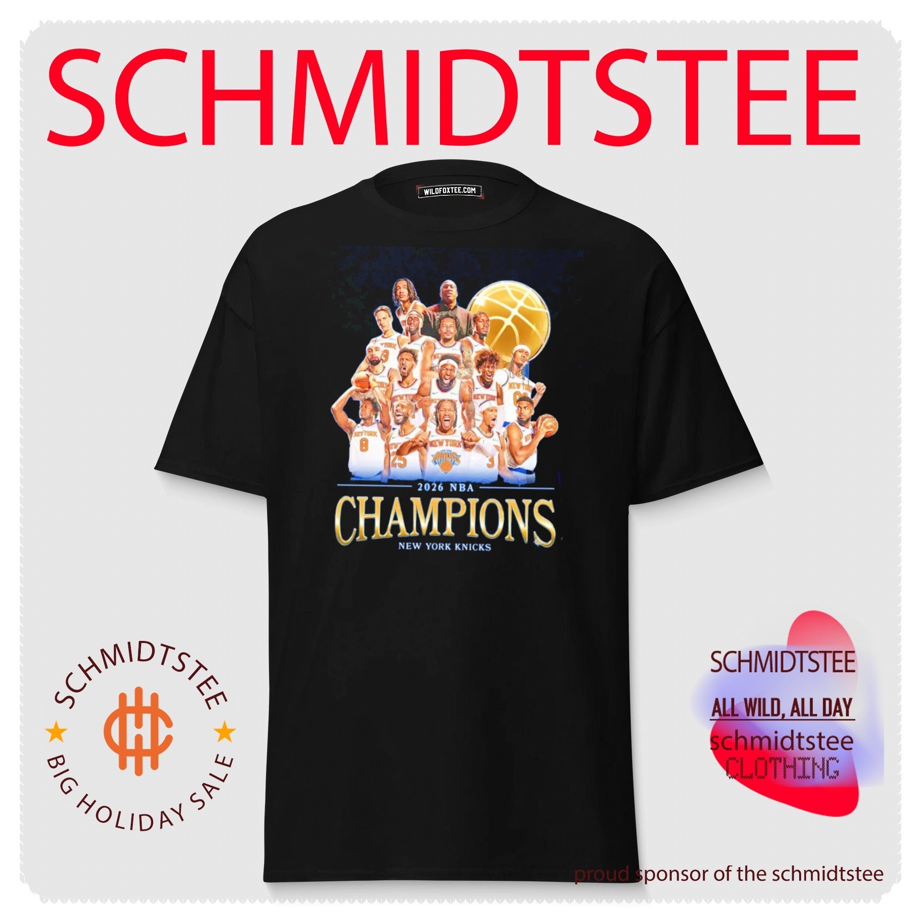 2026 NBA Champions New York Knicks all team graphic T-shirt
