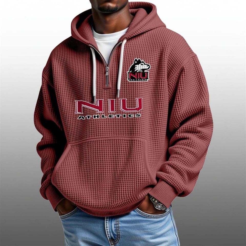 2026 NIU Huskies Quarter Zip Waffle Hoodie