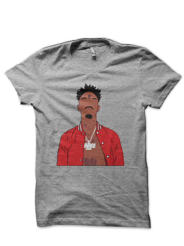 21 Savage Minimalist Grey T-Shirt Hoodie, Sweatshirt | PureTeeCo.com