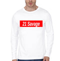 21 Savage // Red Box Logo White T-Shirt Hoodie, Sweatshirt | PureTeeCo.com