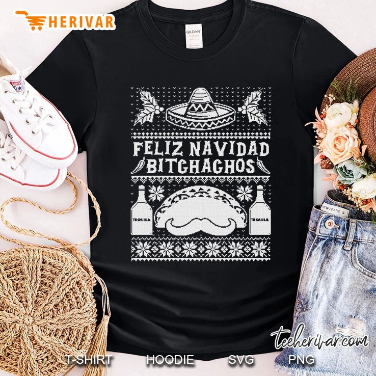 Feliz Navidad Bitchachos Ugly Sweater Christmas Mexican Taco