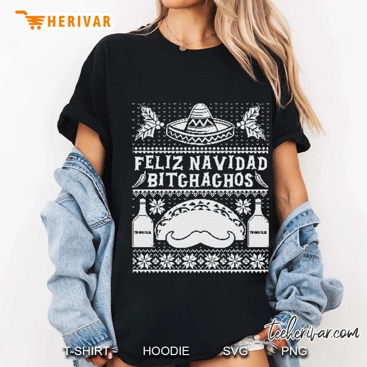 Feliz Navidad Bitchachos Ugly Sweater Christmas Mexican Taco