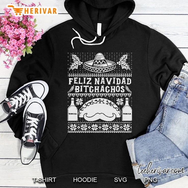 Feliz Navidad Bitchachos Ugly Sweater Christmas Mexican Taco