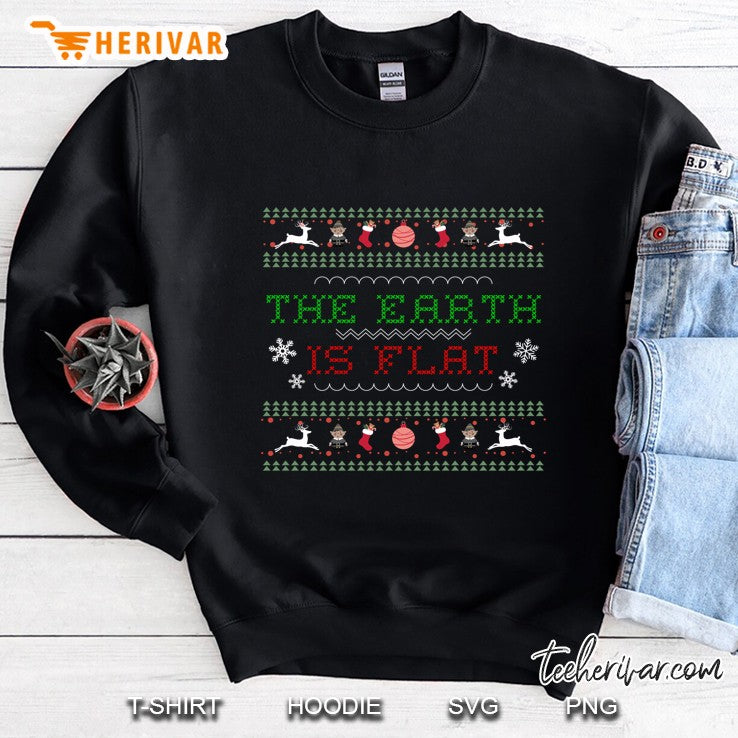 The Earth Is Flat Ugly Christmas Sweater