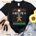 Funny Ugly Christmas Sweater Bite Me Gingerbread Man