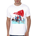 Illusion Half Sleeve White T-Shirt Hoodie, Sweatshirt | PureTeeCo.com