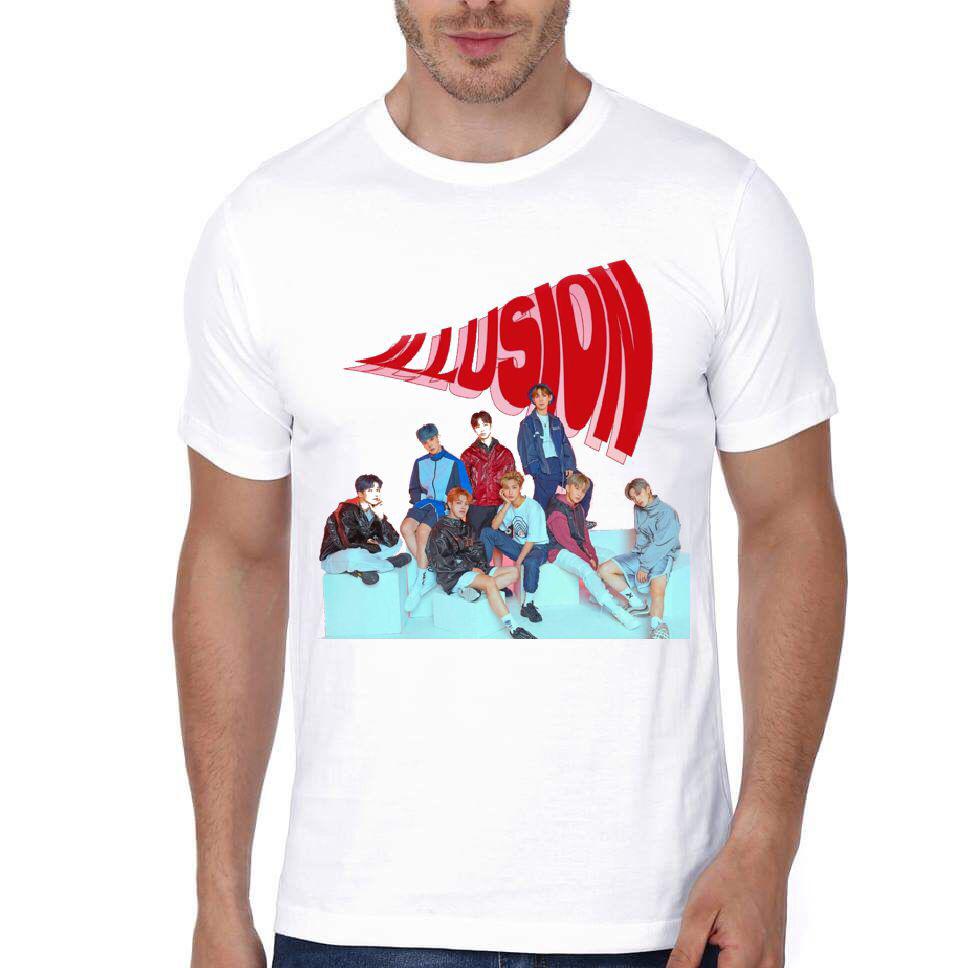 Illusion Half Sleeve White T-Shirt Hoodie, Sweatshirt | PureTeeCo.com
