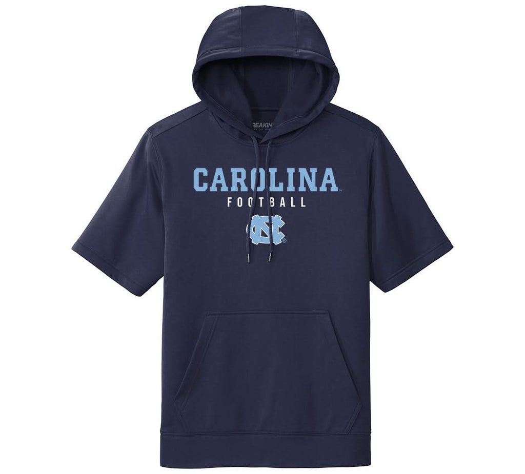 UNC Football: Text Stack Short Sleeve Hoodie T-Shirts, Sweatshirt | PureTeeCo.com