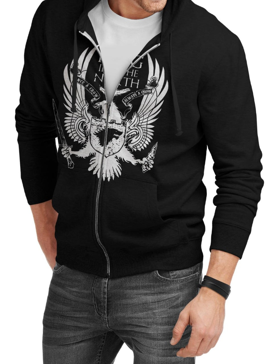 King In The North Black Zipper Hoodie T-Shirts, Sweatshirt | PureTeeCo.com