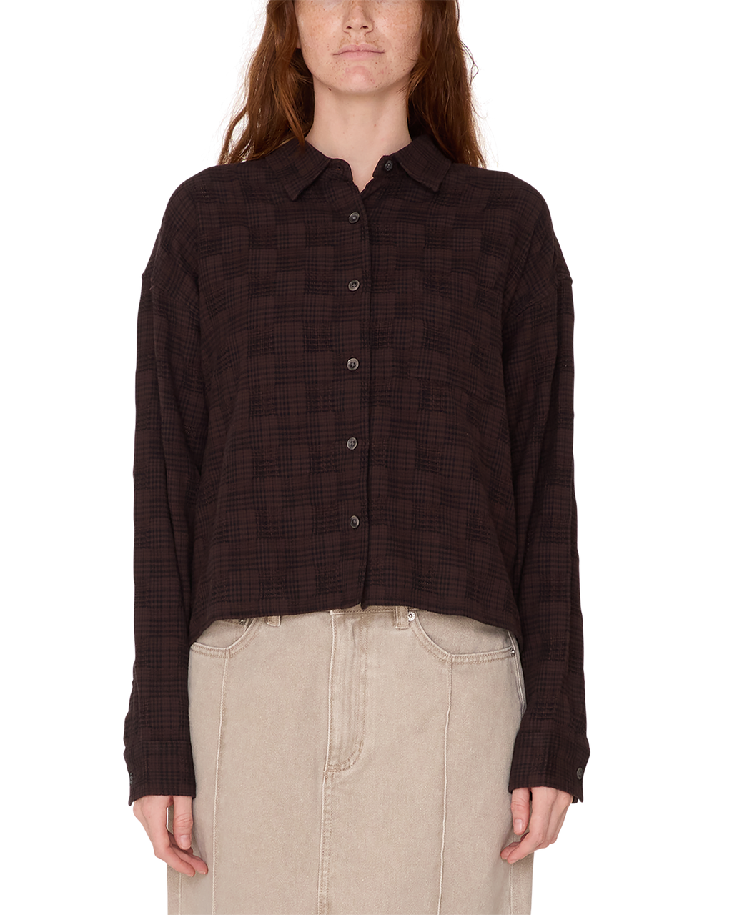 VIVIAN PLAID SHIRT Hoodie, Sweatshirt | PureTeeCo.com (Image 1)
