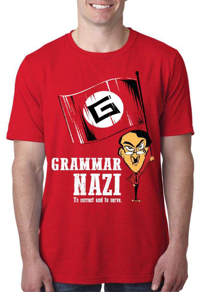 Grammer Nazi Half Sleeve Red T-Shirt Hoodie, Sweatshirt | PureTeeCo.com