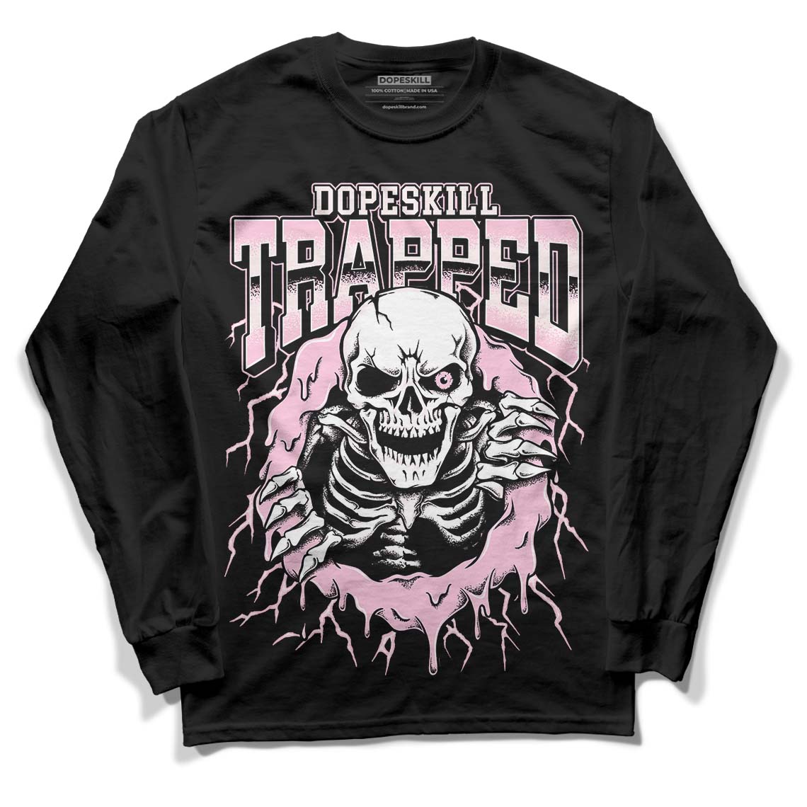 Dunk Low Pink Foam DopeSkill Long Sleeve T-Shirt Trapped Halloween Graphic Hoodie, Sweatshirt | PureTeeCo.com (Image 1)