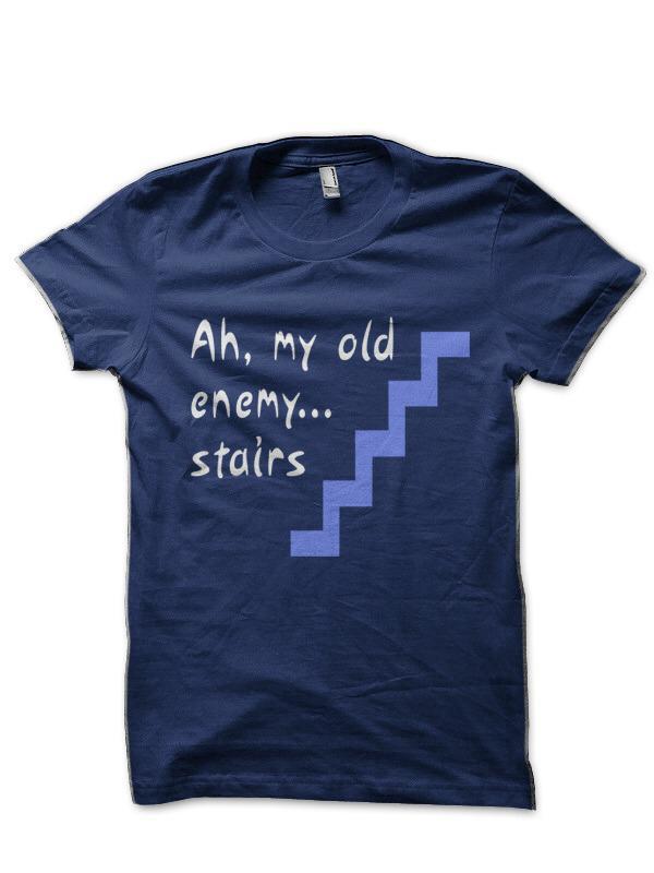 Ah My Old Enemy Stairs Navy Blue Half Sleeve T-Shirt Hoodie, Sweatshirt | PureTeeCo.com