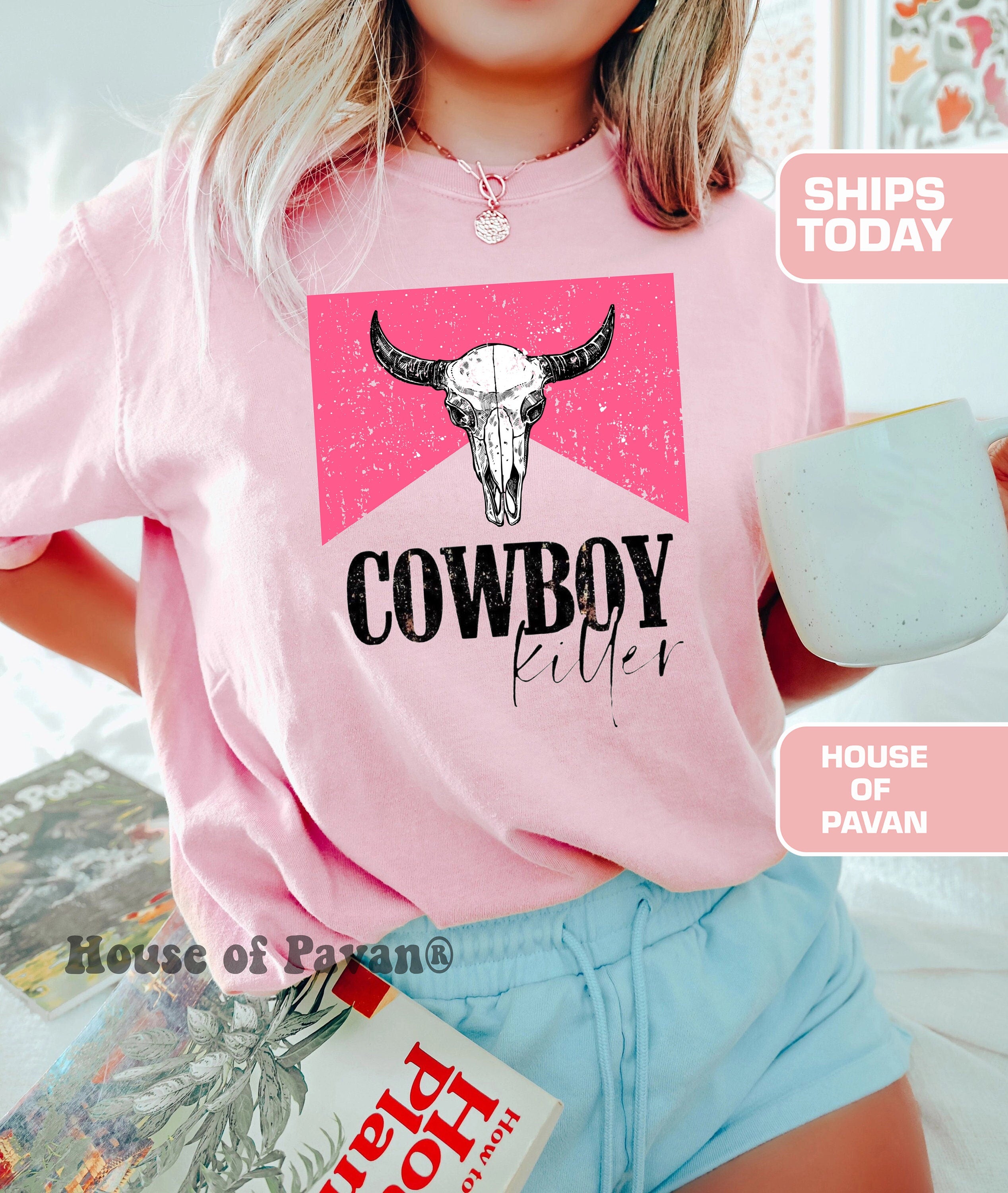 Western Cowboy Killer Country Music Vintage Inspired Tee Western Retro Comfort Colors (4)