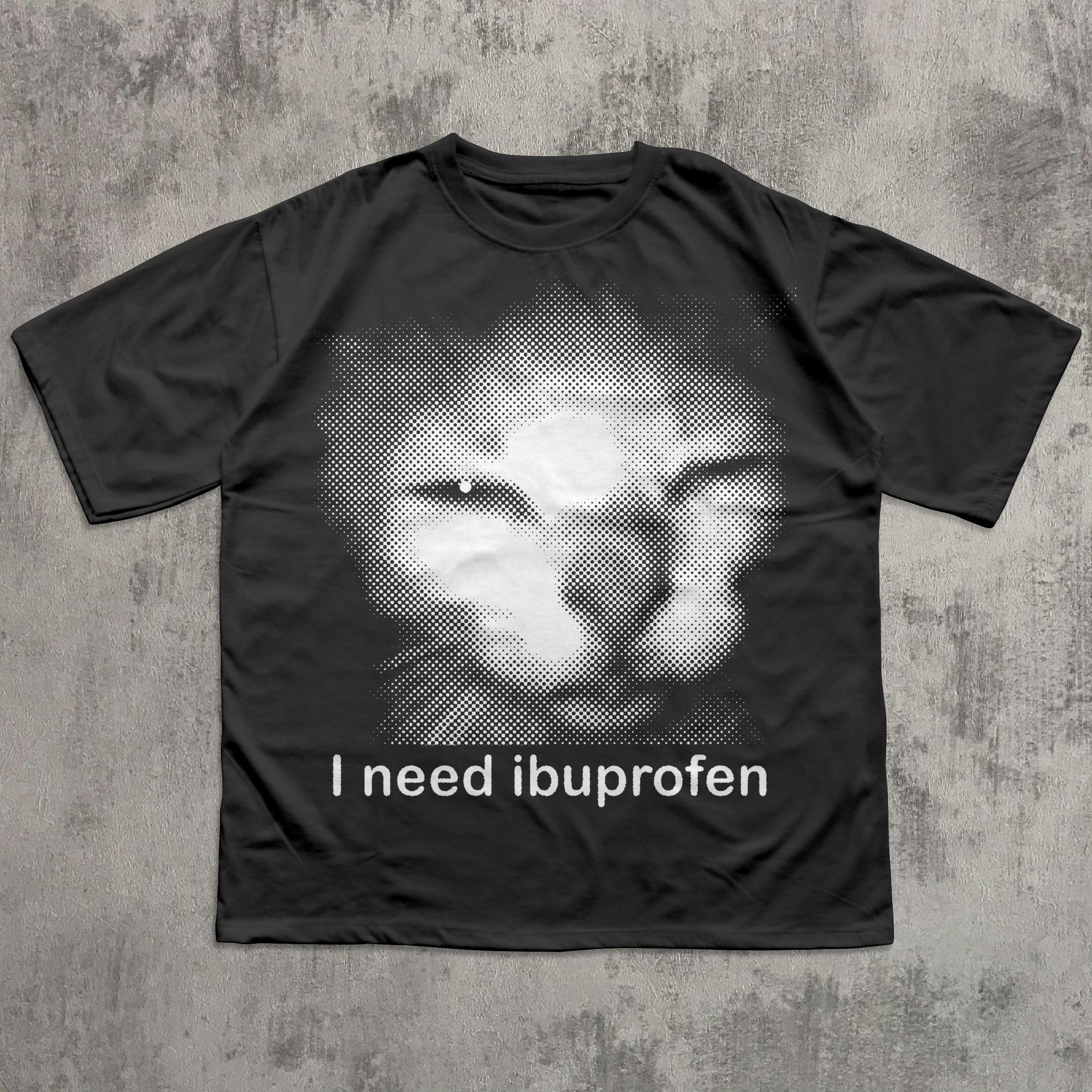 Need Ibuprofen Vintage Cat Comfort Colors Silly Kitten Meme Ironic Tees Him (4)