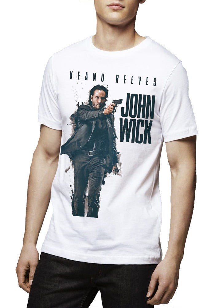 John Wick White Half Sleeve T-Shirt Style003 Hoodie, Sweatshirt | PureTeeCo.com