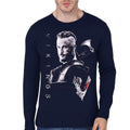 Vikings Ragnar Navy Blue Full Sleeve T-Shirt Hoodie, Sweatshirt | PureTeeCo.com