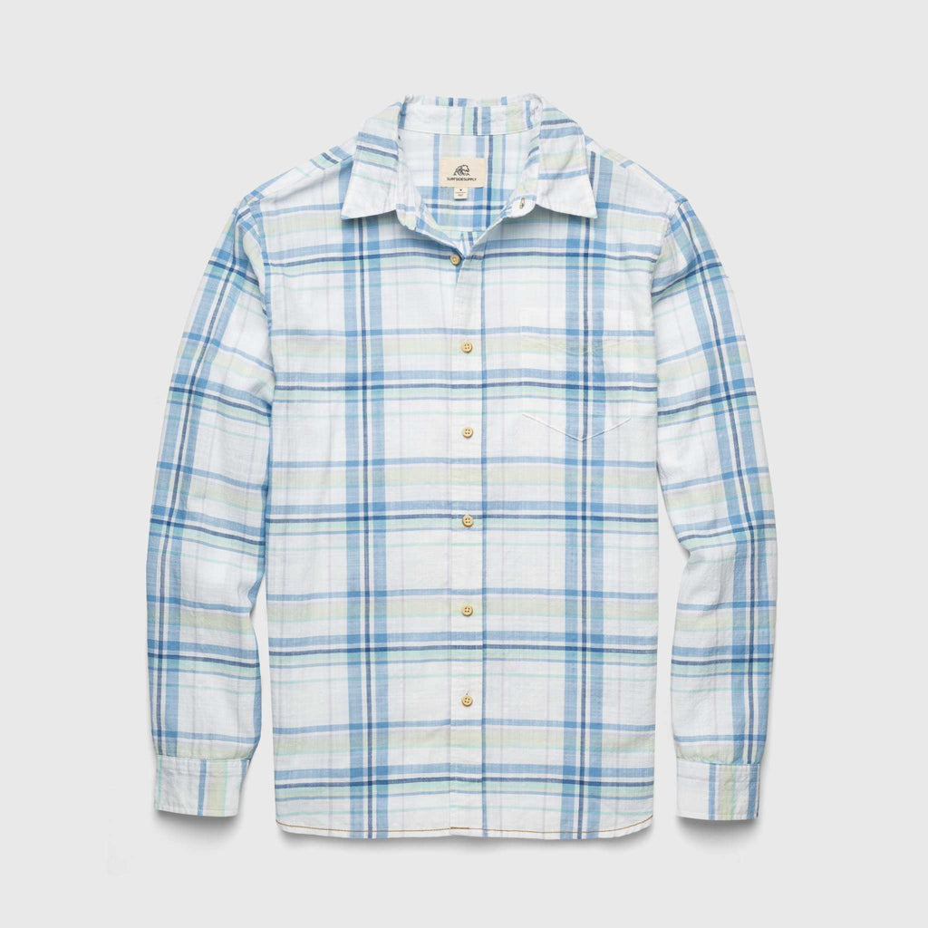 Brian Slub Plaid Shirt - White Combo Hoodie, Sweatshirt | PureTeeCo.com (Image 1)